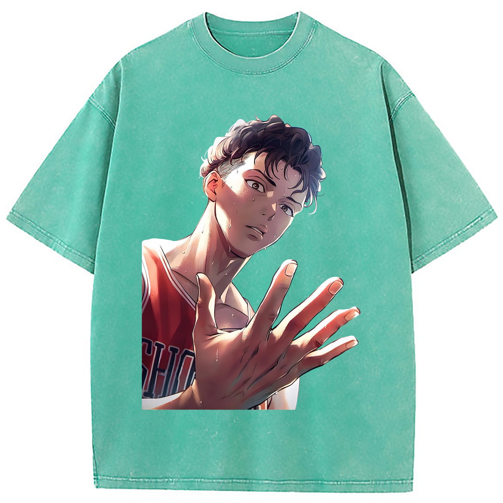 （画像用） SLAM DUNK／スラムダンク 綿100% ヴィンテージ風 半袖Tシャツ（フロントプリント）